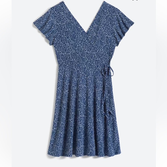 kaileigh thelma knit wrap dress NWT! Kaileigh Thelma Knit Wrap Dress - Classic Polka Dot Print - Navy Blue - MP